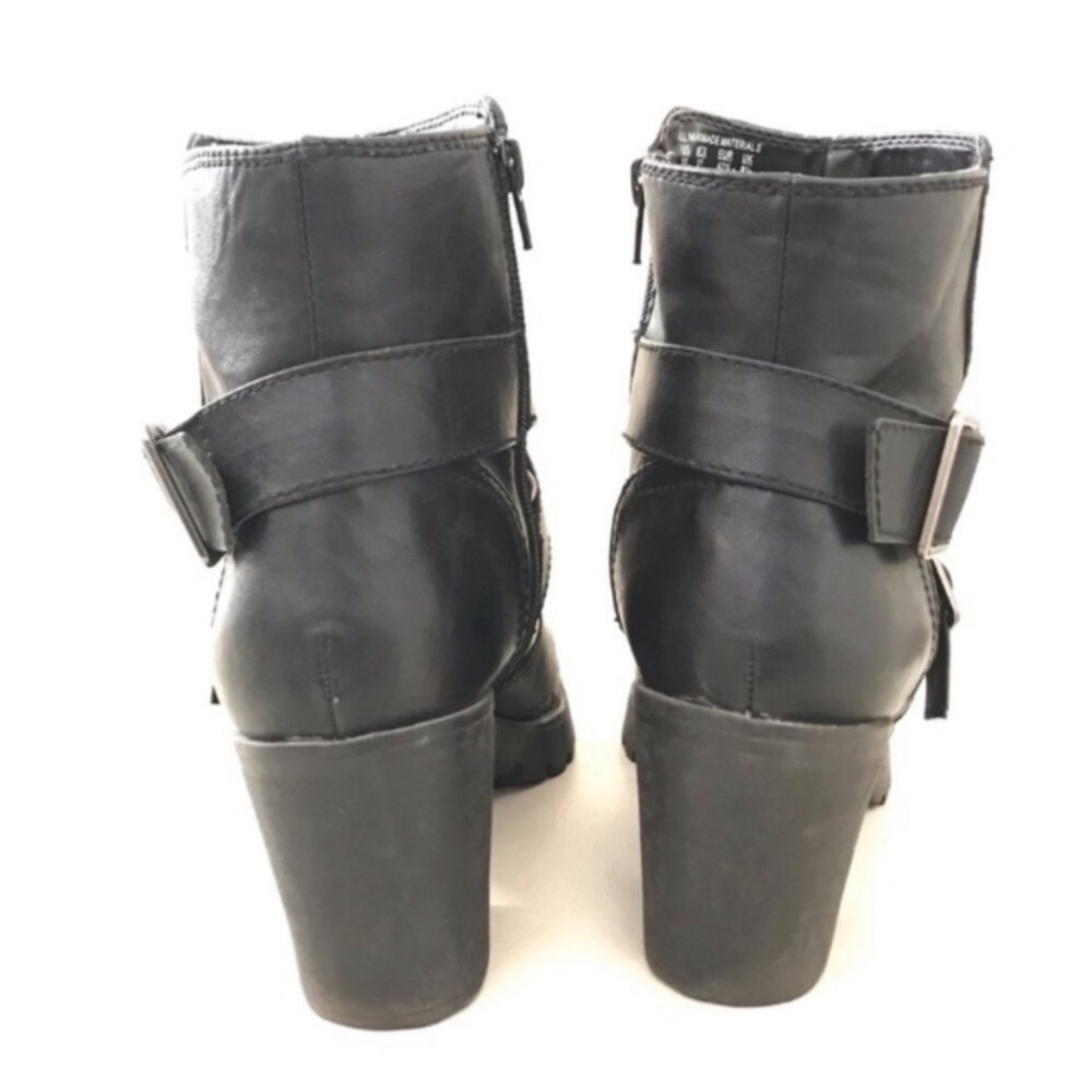 Bongo chunky ankle boots faux leather size 10 - Picture 3 of 7